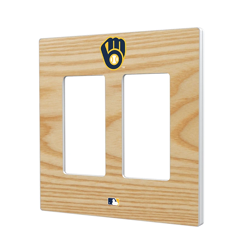 Milwaukee Brewers Baseball Bat Design Double Rocker Light Switch Plate