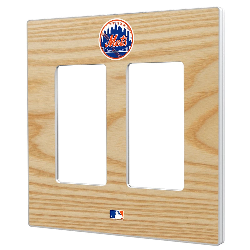 New York Mets Baseball Bat Design Double Rocker Light Switch Plate