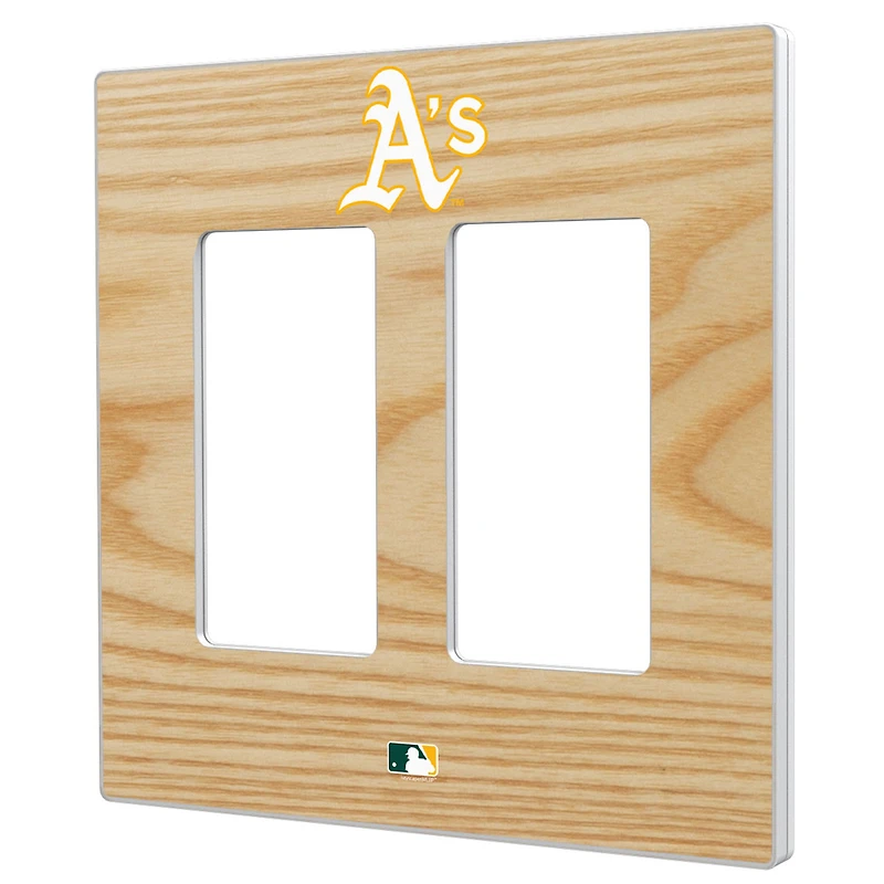 Athletics Baseball Bat Design Double Rocker Light Switch Plate