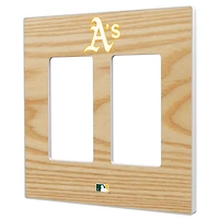 Athletics Baseball Bat Design Double Rocker Light Switch Plate