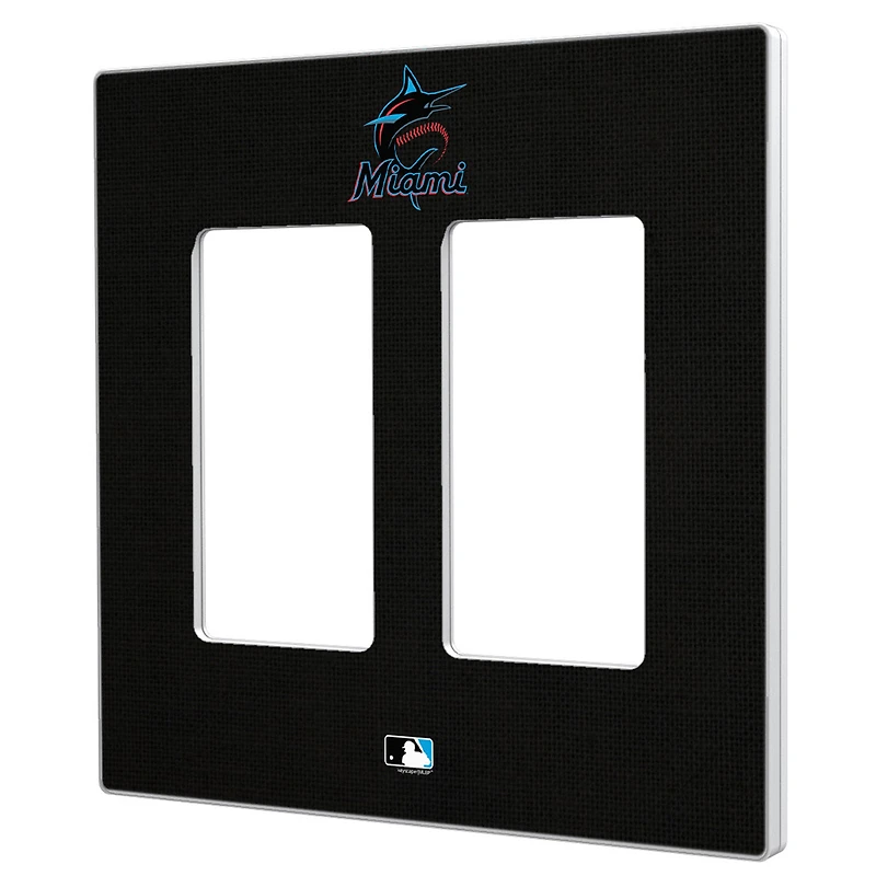 Miami Marlins Solid Double Rocker Light Switch Plate