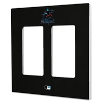 Miami Marlins Solid Double Rocker Light Switch Plate