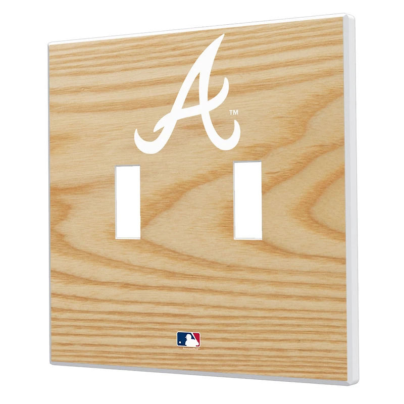 Atlanta Braves Baseball Bat Design Double Toggle Light Switch Plates
