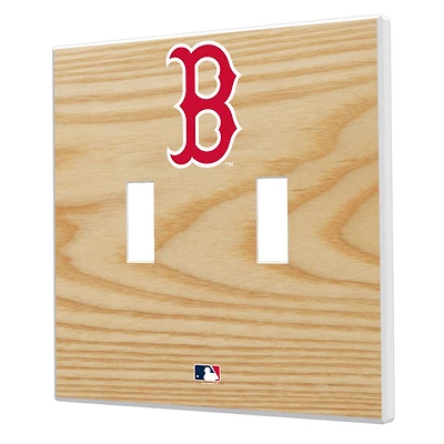 Boston Red Sox Baseball Bat Design Double Toggle Light Switch Plates