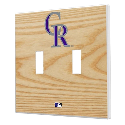 Colorado Rockies Baseball Bat Design Double Toggle Light Switch Plates