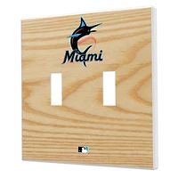 Miami Marlins Baseball Bat Design Double Toggle Light Switch Plates