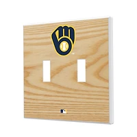 Milwaukee Brewers Baseball Bat Design Double Toggle Light Switch Plates