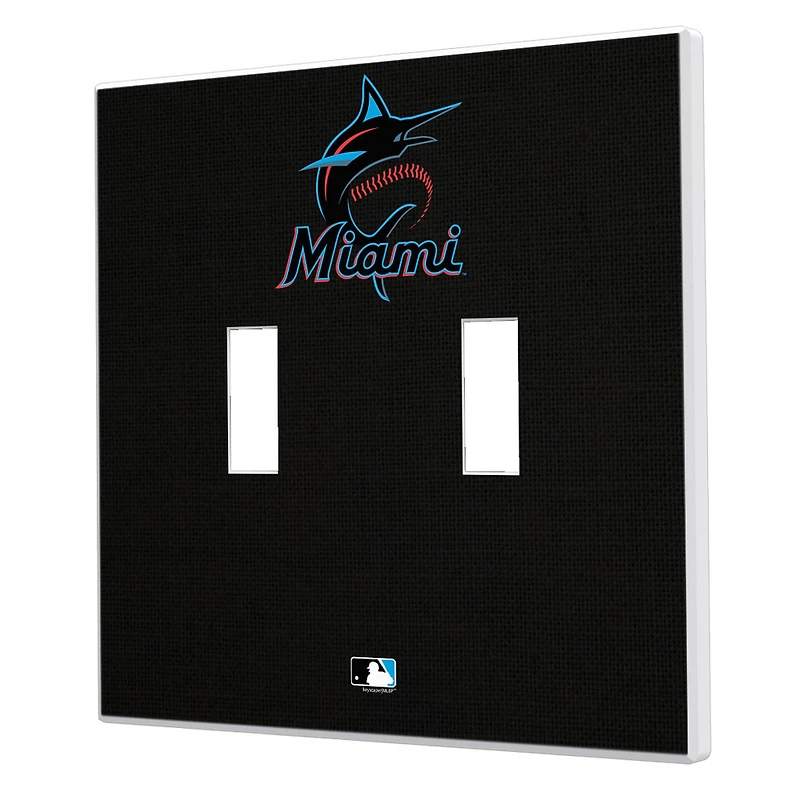 Miami Marlins Solid Design Double Toggle Light Switch Plate