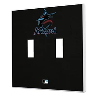 Miami Marlins Solid Design Double Toggle Light Switch Plate