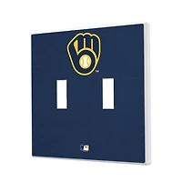 Milwaukee Brewers Solid Design Double Toggle Light Switch Plate