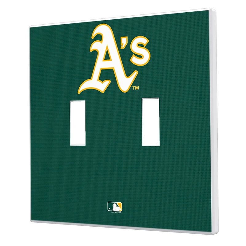 Athletics Solid Design Double Toggle Light Switch Plate