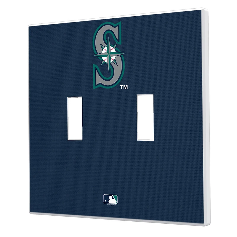Seattle Mariners Solid Design Double Toggle Light Switch Plate