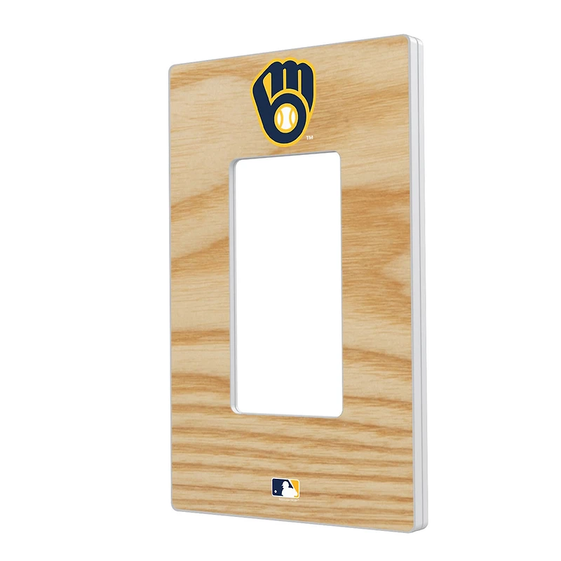 Milwaukee Brewers Baseball Bat Design Single Rocker Light Switch Plate