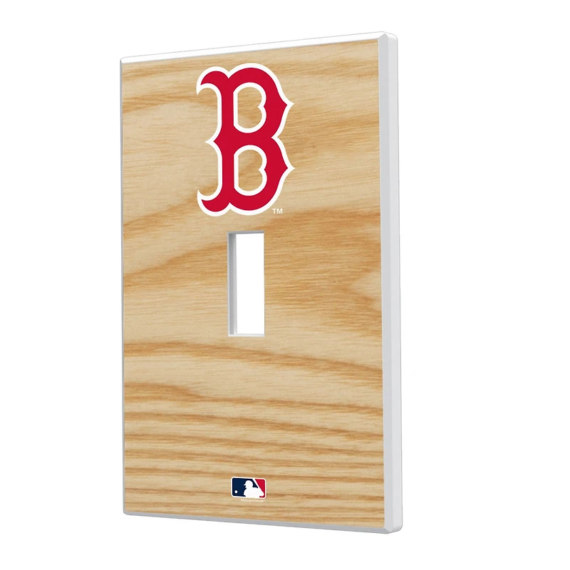 Boston Red Sox Baseball Bat Design Single Toggle Light Switch Plate
