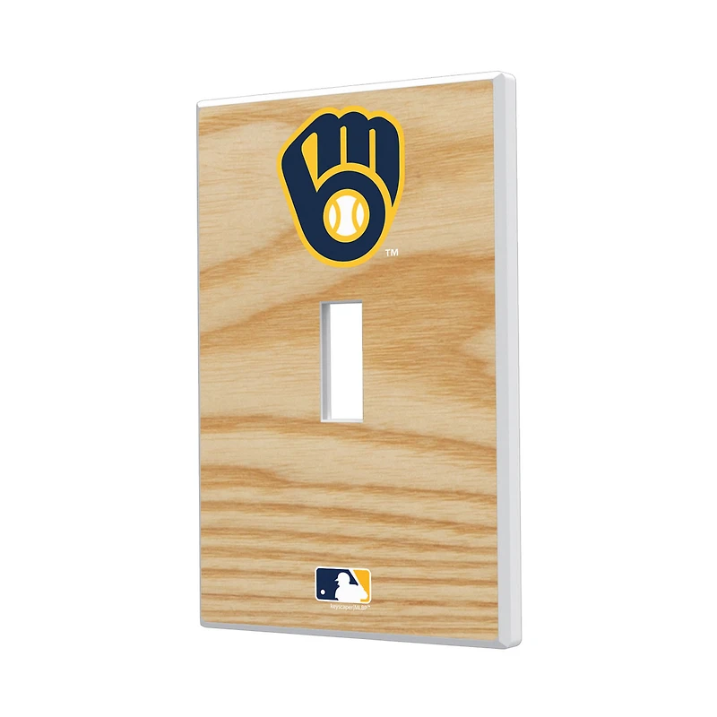 Milwaukee Brewers Baseball Bat Design Single Toggle Light Switch Plate