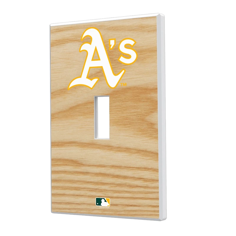 Athletics Baseball Bat Design Single Toggle Light Switch Plate