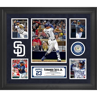Fernando Tatis Jr. San Diego Padres Framed 5-Photo Collage with Piece of Game-Used Ball