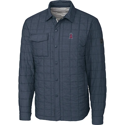 Men's Cutter & Buck Charcoal Los Angeles Angels Big & Tall Rainier Shirt Jacket