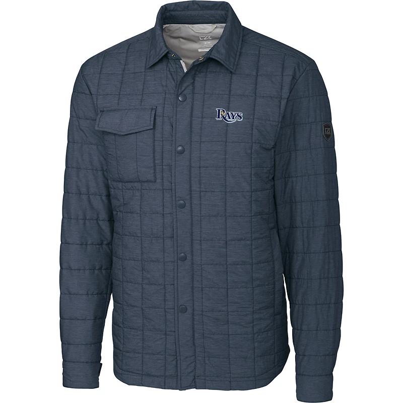 Men's Cutter & Buck Charcoal Tampa Bay Rays Big & Tall Rainier Shirt Jacket