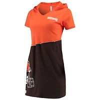 Women's Refried Apparel Orange/Brown Cleveland Browns Sustainable Hooded Mini Dress