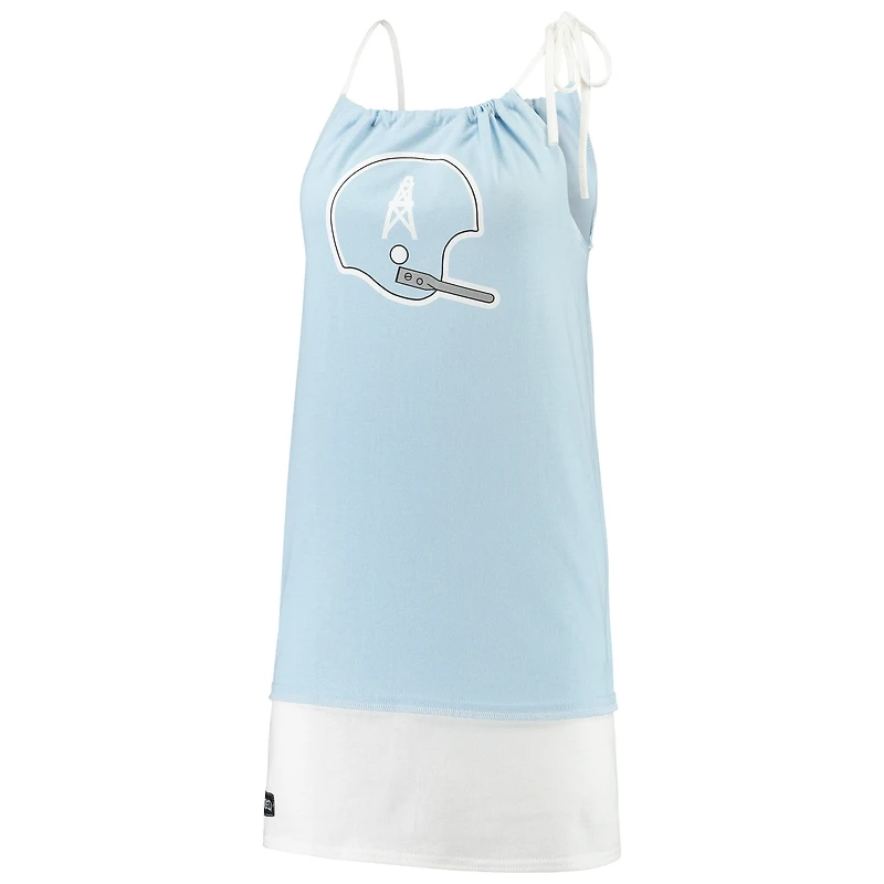 Women's Refried Apparel Light Blue Houston Oilers Sustainable Vintage Tank Dress