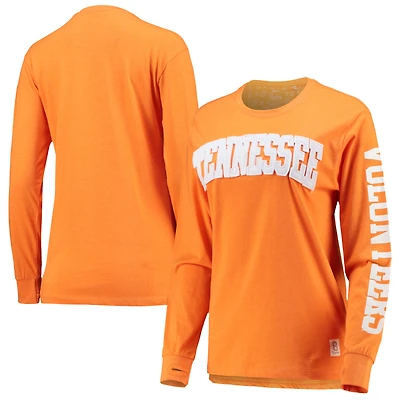 Women's Pressbox Tennessee Orange Volunteers Two-Hit Canyon Long Sleeve T-Shirt