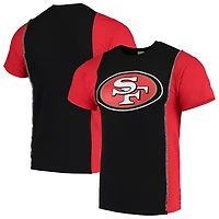 Men's Refried Apparel Black/Scarlet San Francisco 49ers Sustainable Upcycled Split T-Shirt