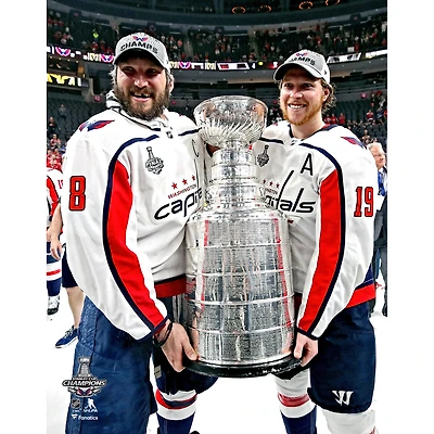Alex Ovechkin & Nicklas Backstrom Washington Capitals Unsigned 2018 Stanley Cup Champions Raising Cup Photograph