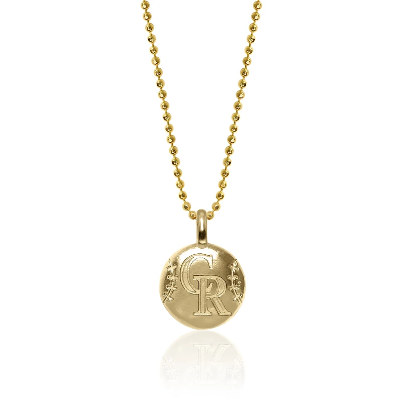 Women's Alex Woo Colorado Rockies 14k Yellow Gold Disc Necklace