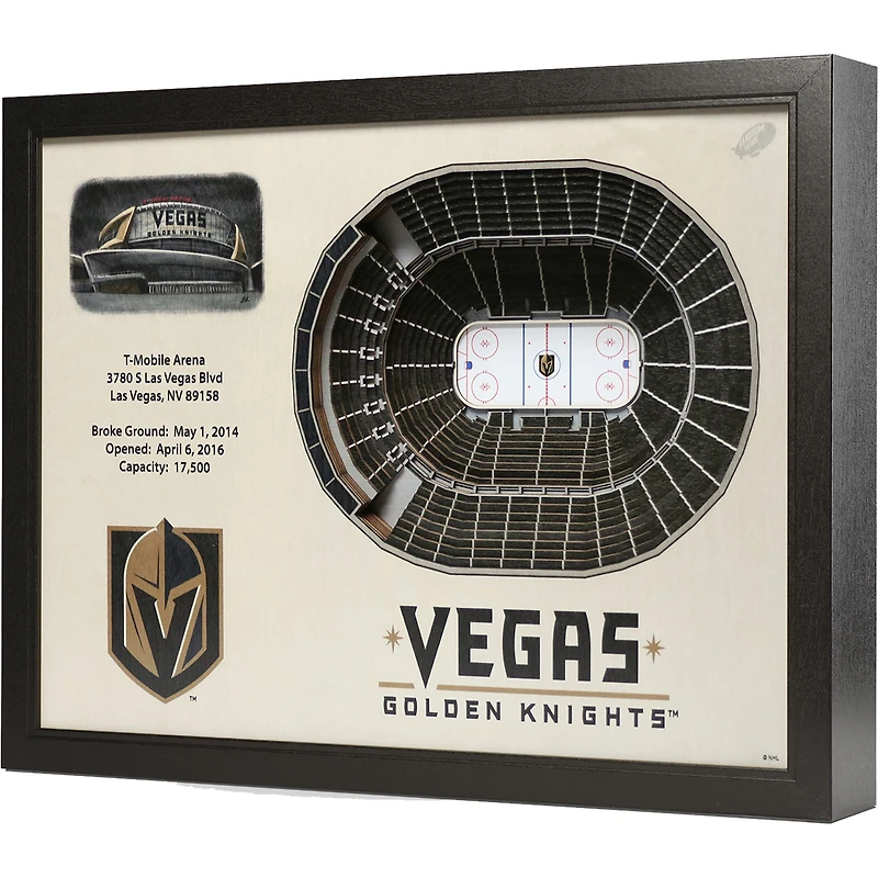 Vegas Golden Knights 25.5'' x 19.5'' 25-Layer StadiumViews 3D Wall Art