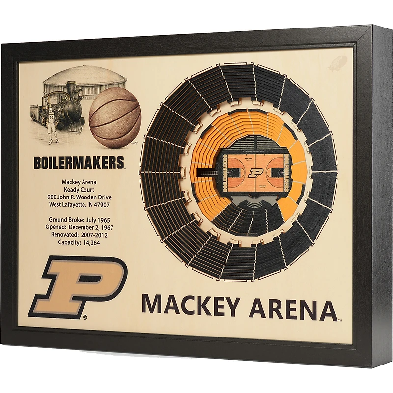 Purdue Boilermakers 25.5'' x 19.5'' 25-Layer StadiumViews 3D Wall Art