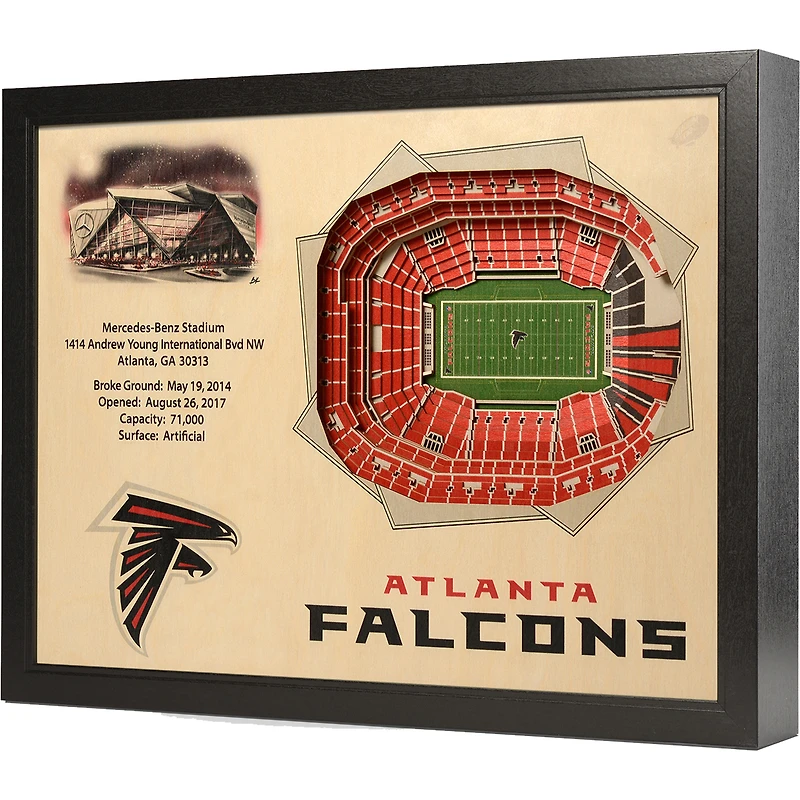 Atlanta Falcons 25.5'' x 19.5'' 25-Layer StadiumViews 3D Wall Art