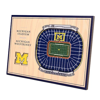 Michigan Wolverines 14'' x 10.5'' 3D StadiumViews Desktop Display