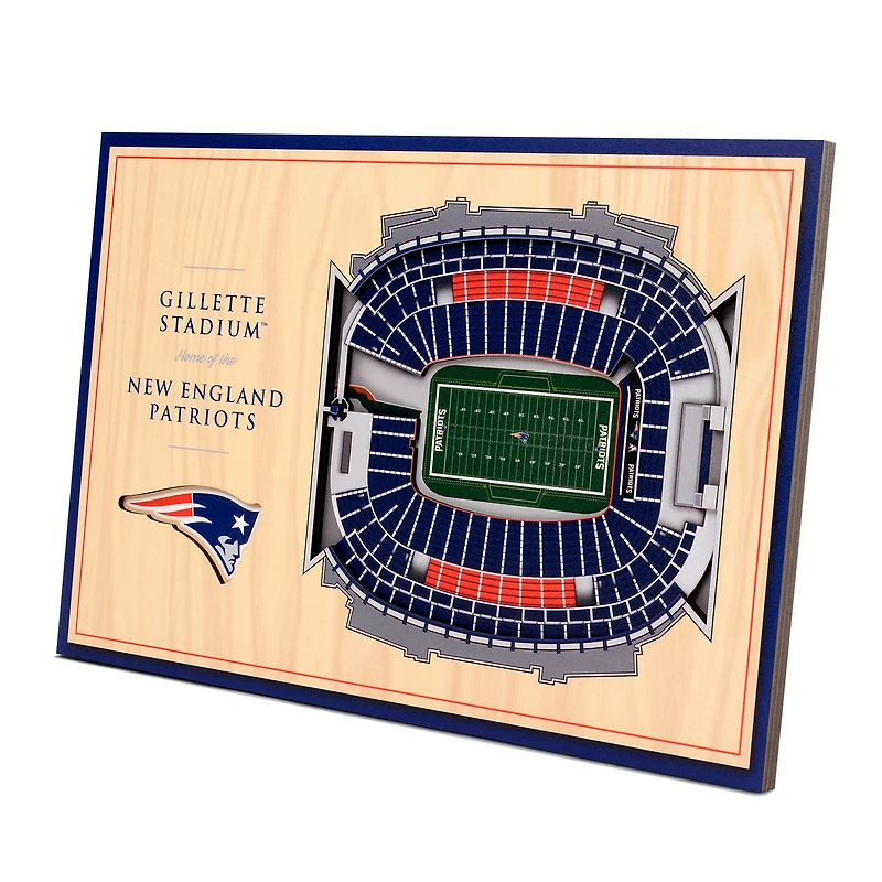New England Patriots 14'' x 10.5'' 3D StadiumViews Desktop Display