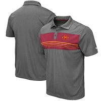 Men's Colosseum Heathered Charcoal Iowa State Cyclones Smithers Polo