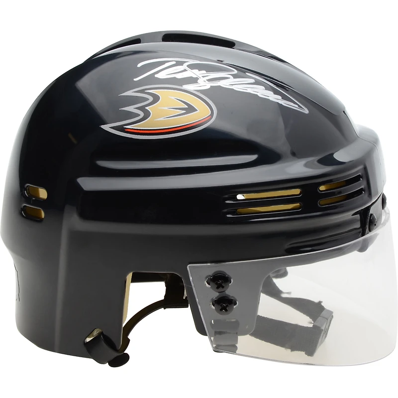 Teemu Selanne Anaheim Ducks Autographed Black Mini Helmet
