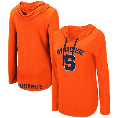 Women's Colosseum Orange Syracuse Orange My Lover Lightweight Hooded Long Sleeve T-Shirt
