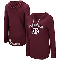 Women's Colosseum Maroon Texas A&M Aggies My Lover Lightweight Hooded Long Sleeve T-Shirt