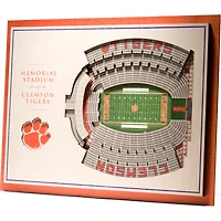 Clemson Tigers 17'' x 13'' 5-Layer StadiumViews 3D Wall Art