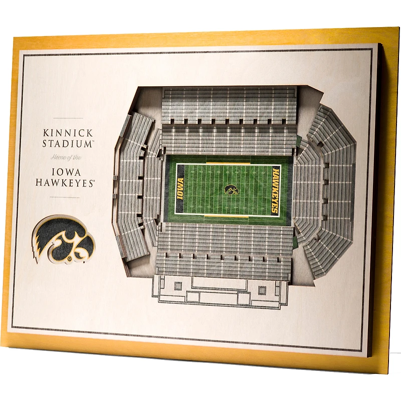 Iowa Hawkeyes 17'' x 13'' 5-Layer StadiumViews 3D Wall Art
