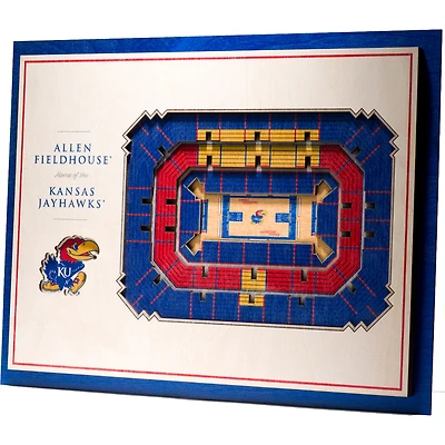 Kansas Jayhawks 17'' x 13'' 5-Layer StadiumViews 3D Wall Art