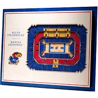 Kansas Jayhawks 17'' x 13'' 5-Layer StadiumViews 3D Wall Art