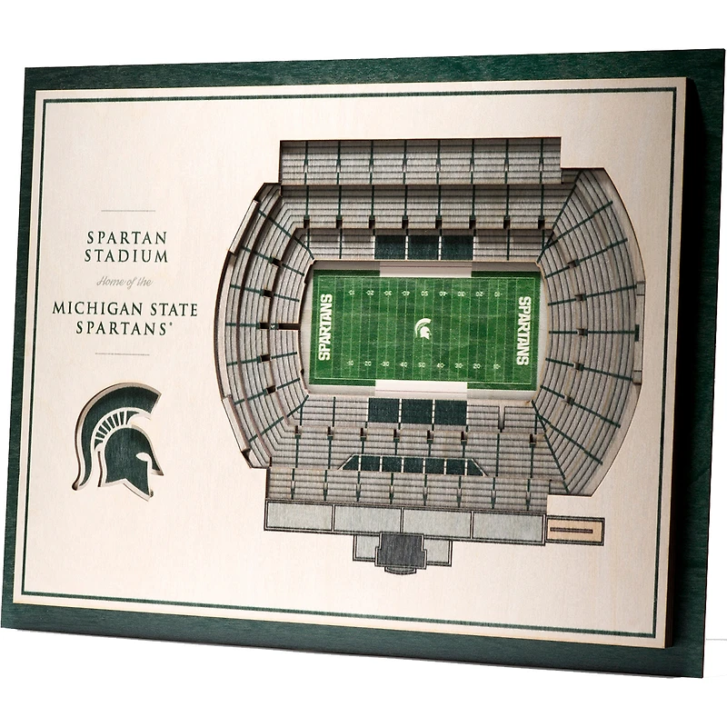 Michigan State Spartans 17'' x 13'' 5-Layer StadiumViews 3D Wall Art