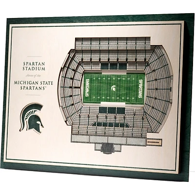 Michigan State Spartans 17'' x 13'' 5-Layer StadiumViews 3D Wall Art