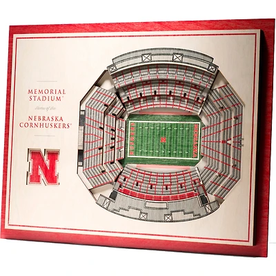 Nebraska Huskers 17'' x 13'' 5-Layer StadiumViews 3D Wall Art