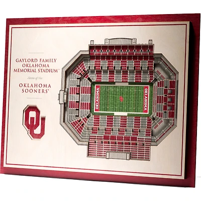 Oklahoma Sooners 17'' x 13'' 5-Layer StadiumViews 3D Wall Art