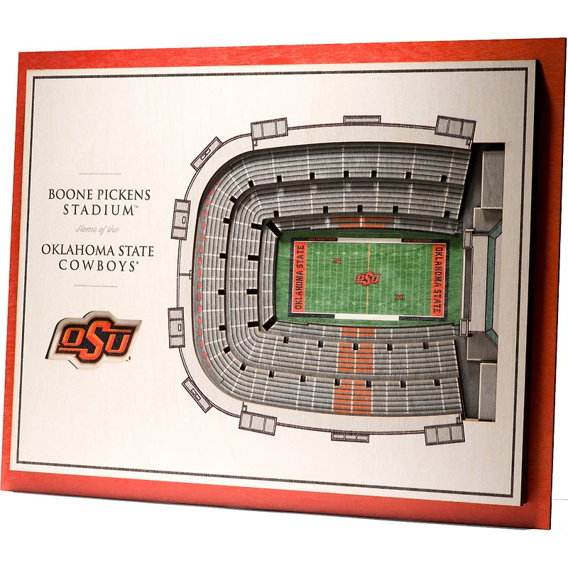 Oklahoma State Cowboys 17'' x 13'' 5-Layer StadiumViews 3D Wall Art