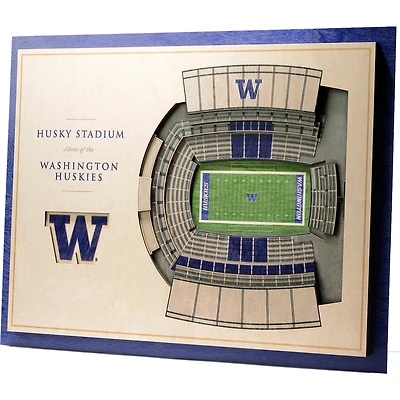 Washington Huskies 17'' x 13'' 5-Layer StadiumViews 3D Wall Art