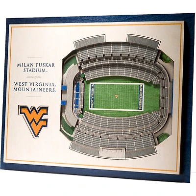 West Virginia Mountaineers 17'' x 13'' 5-Layer StadiumViews 3D Wall Art