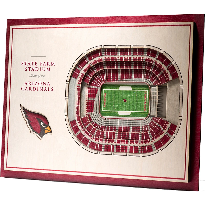 Arizona Cardinals 17'' x 13'' 5-Layer StadiumViews 3D Wall Art